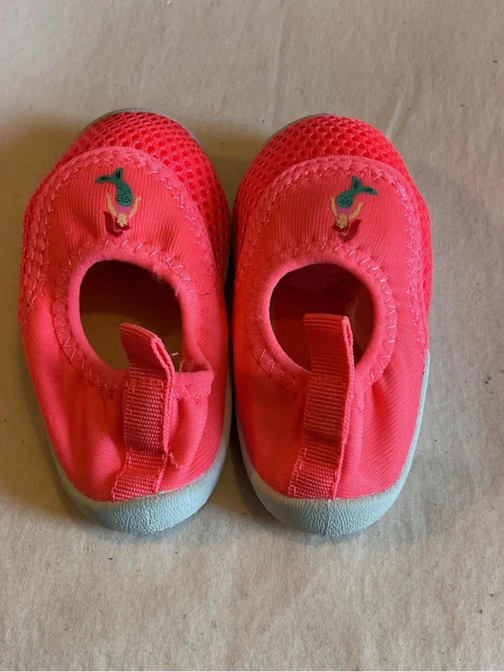 Kids Water Shoes in Bright Pink with Mermaid Accent